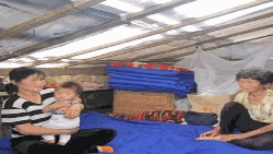 적십자의 지원을 받은 북한 이재민들