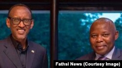 Le président Paul Kagame du Rwanda aux côtés de Vital Kamerhe, à Kigali, Rwanda, 12 mars 2019. (Fatshi News)