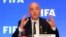 Tổng thư ký Liên đoàn bóng đá Thế giới FIFA tại một cuộc họp báo ở Ấn Độ. Sau khi VTV cảnh báo việc chiếu World Cup tại các điểm công cộng ở Việt Nam là hành vi vi phạm bản quyền, FIFA cho biết điều này không phạm luật.