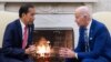 US President Joe Biden hosts a bilateral meeting with Indonesian President Joko Widodo, in the Oval Office of the White House in Washington, DC, on November 13, 2023.