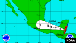 Trayectoria esperada del huracán Earl para las próximas horas.