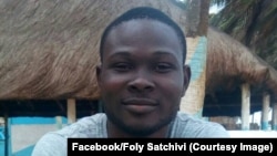 Foly Satchivi, le président de la Ligue togolaise des droits des étudiants (LTDE), arrêté en juin 2017. (Facebook/Foly Satchivi)