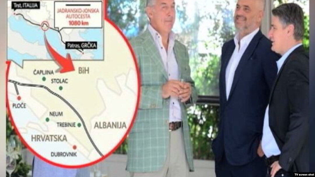 Crnogorski, albanski i hrvatski premijeri na sastanku u Crnoj Gori, 25. avgust 2014.