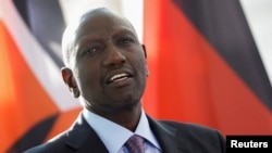 FILE: Kenya President William Ruto speaks during a news conference in the Federal Chancellery in Berlin, Germany on March 28, 2023.