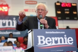 El aspirante a la nominación presidencial demócrata Bernie Sanders habla el 27 de febrero de 2020 en un acto de campaña en Winston-Salem, Carolina del Norte, uno de los estados que votan en el supermartes el 3 de marzo..