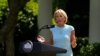 La secretaria de Educación de EE.UU., Betsy DeVos, habla en un evento de la Casa Blanca el jueves 9 de julio de 2020.
