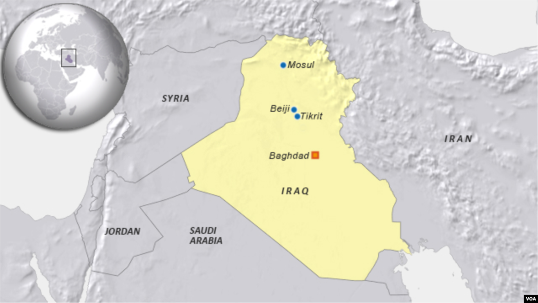 Mosul, Tikrit va Beyji shaharlari. Iroq. 