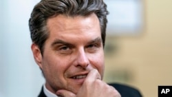 El representante republicano Matt Gaetz sonríe en el Congreso el 22 de septiembre de 2023, en Washington. 