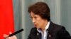 La ministre japonaise des Jeux olympiques et paralympiques, Seiko Hashimoto, participe à une conférence de presse à Tokyo, au Japon, le 16 septembre 2020.