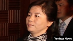 미-북 간 싱가포르 회동에 참석한 최선희 북한 외무성 미국국 부국장. (자료사진)