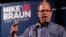 Republican Senate candidate Mike Braun thanks supporters after winning the Republican primary in Whitestown, Ind., May 8, 2018. Braun advances to a November matchup with Democrat Joe Donnelly, who is considered one of the Senate's most vulnerable incumbents.