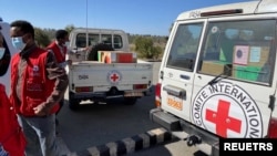 FILE: Workers from the International Committee of the Red Cross (ICRC). Taken Jan. 26, 2022. 