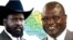 South Sudan President Salva Kiir (L) and opposition leader Riek Machar (R) both call for peace in messages released on New Year's Eve.