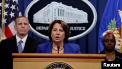 Deputy U.S. Attorney General Lisa Monaco announces the recovery of millions of dollars worth of cryptocurrency from the Colonial Pipeline Co. ransomware attacks during a news conference at the Justice Department in Washington, June 7, 2021.