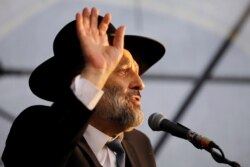 FILE - Israeli Interior Minister Aryeh Deri speaks in the southern town of Netivot, Israel, Jan. 9, 2019.