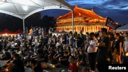 Митинг в Тайбэе, остров Тайвань, посвященный 33-й годовщине репрессий на пекинской площади Тяньаньмэнь. 4 июня 2022 года.