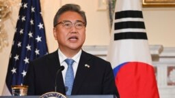 South Korean Foreign Minister Park Jin speaks during a news conference with Secretary of State Antony Blinken at the State Department in Washington, June 13, 2022.