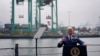 President Joe Biden speaks about inflation and supply chain issues at the Port of Los Angeles, June 10, 2022, in Los Angeles.