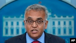 FILE - White House Coronavirus Response Coordinator Dr. Ashish Jha speaks during the daily briefing at the White House in Washington, April 26, 2022.