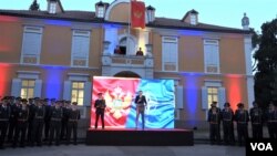 Crnogorski šef diplomatije Ranko Krivokapić govori na prijemu povodom pete godišnjice članstva Crne Gore u NATO (Foto: VOA)