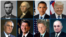 (From top left) Abraham Lincoln, George Washington, Barack Obama, Donald Trump, Franklin Roosevelt, Ronald Reagan, Bill Clinton and Harry Truman. 