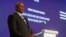 FILE - U.S. Defense Secretary Lloyd Austin speaks at the 19th International Institute for Strategic Studies Shangri-la Dialogue, in Singapore, June 11, 2022. Austin contracted COVID-19 for the second time this year and has mild symptoms.