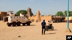 FILE - United Nation forces patrol the streets of Timbuktu, Mali. Taken 9.26.2021