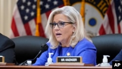 Vice Chair Liz Cheney, R-Wyo., gives her opening remarks as the House select committee investigating the Jan. 6 attack on the U.S. Capitol holds its first public hearing to reveal the findings of a yearlong investigation, at the Capitol in Washington, June 9, 2022.