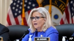 Panel Vice Chair Liz Cheney, R-Wyoming, gives her opening remarks as the House select committee investigating the January 6 attack on the US Capitol holds its first public hearing to reveal the findings of an investigation into a year, on Capitol Hill in Washington.  , Thursday, June 9, 2022. (AP Photo/J. Scott Applewhite)