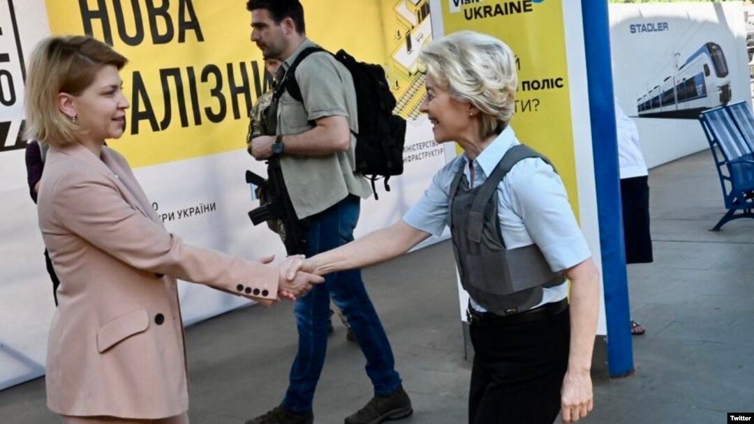 Chủ tịch Ủy ban châu Âu Ursula von der Leyen tại Kyiv hôm 11/6.