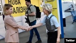 Chủ tịch Ủy ban châu Âu Ursula von der Leyen tại Kyiv hôm 11/6.