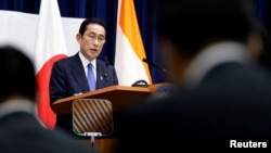 Japan's Prime Minister Fumio Kishida speaks at a news conference following the Quadrilateral Security Dialogue (Quad) leaders meeting at the prime minister's official residence in Tokyo, May 24, 2022.