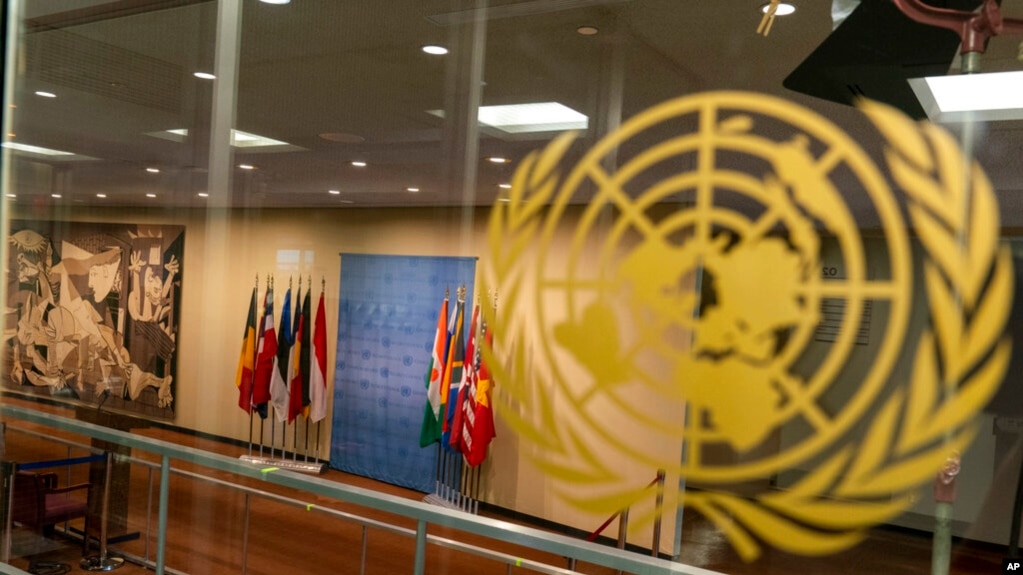 资料照片：联合国大会第75届会议的媒体守候区。(2020年9月23日)(photo:VOA)