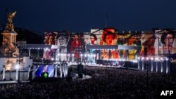 British rock band Duran Duran performs during the Platinum Party at Buckingham Palace on June 4, 2022 as part of Queen Elizabeth II's platinum jubilee celebrations.