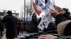 Pro-Yoon demonstrators shout slogans outside the official residence of impeached South Korean President Yoon Suk Yeol in Seoul