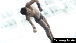 FILE - Jordan Pisey Windle, a Cambodian-born American, is a member of the United States National Team and is ranked in the top five divers in the United States. 