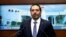 Lebanon's Prime Minister Saad Hariri gestures as he leaves after delivering his address in Beirut, Lebanon, Oct. 29, 2019. 