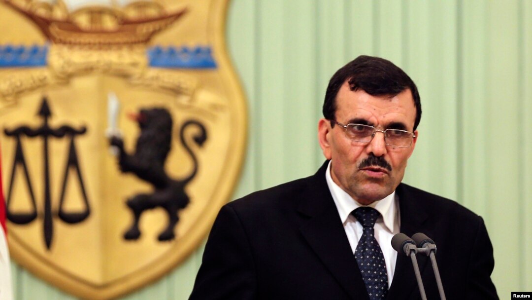 Tunisia's Prime Minister-designate Ali Larayedh speaks during a news conference after his meeting with Tunisia's President Moncef Marzouki (not seen) in Tunis, March 7, 2013.