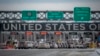 Cars wait in line to enter the United States at a border crossing at the Canada-US border in Blackpool, Quebec, Canada, on Feb. 2, 2025. 