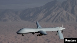 An undated handout image courtesy of the U.S. Air Force shows a unmanned MQ-1 Predator drone.