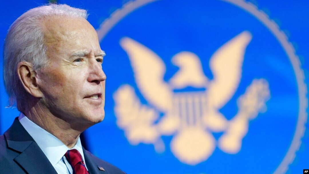 President-elect Joe Biden speaks during an event at The Queen theater in Wilmington, Del., Dec. 8, 2020.