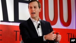 Jared Kushner, senior adviser to President Donald Trump, speaks during the TIME 100 Summit, in New York, Apr. 23, 2019. 