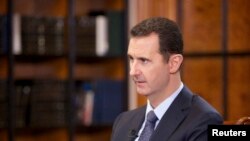 Presiden Suriah Bashar al-Assad dalam wawancara dengan televisi China, CCTV di Damaskus (23/9). 