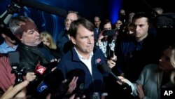 Jim Farley, President and Chief Executive Officer, Ford Motor Company speaks to reporters about the UAW contract talks at the North American International Auto Show in Detroit, Sept. 13, 2023. 