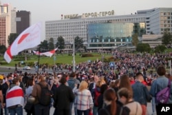 23일 벨라루스 수도 민스크에서 알렉산드르 루카셴코 대통령 취임에 반대하는 대규모 시위가 열렸다.