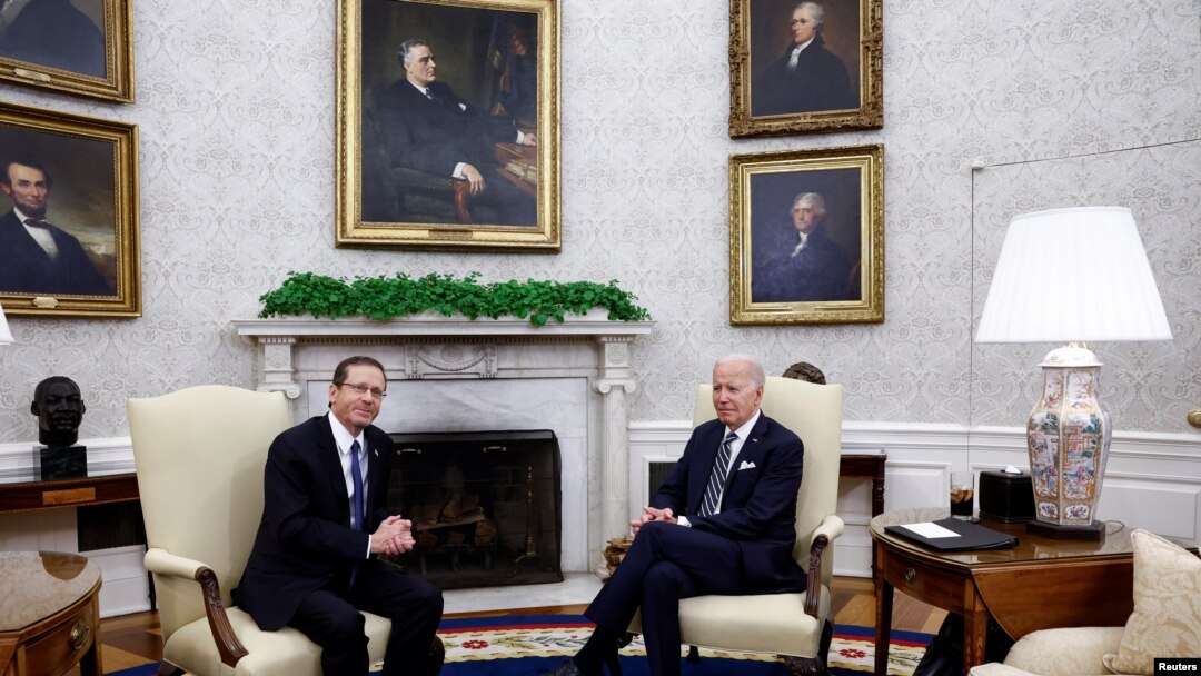ABD Başkanı Joe Biden İsrail Cumhurbaşkanı Isaac Herzog'u Beyaz Saray'da ağırladı, 18 Temmuz 2023. 