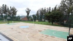 A basketball court with a volleyball play ground is pictured on April 24, 2024, at Hope Hostel, where U.K. asylum seekers are expected to arrive in the next 10-12 weeks in Kigali, Rwanda.