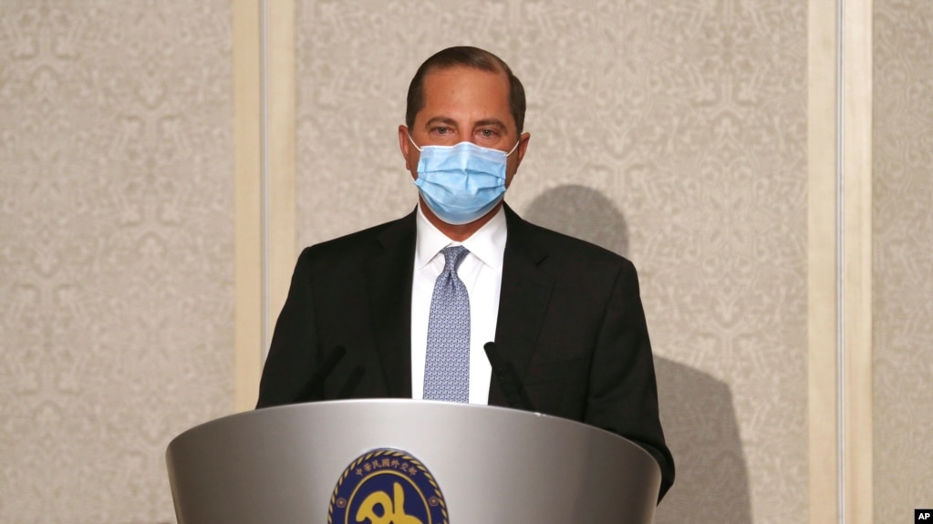 Bộ trưởng Y tế Mỹ Alex Azar phát biểu tại Đài Loan.
