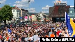Bosnia and Herzegovina -- Protest of the citizens of Sarajevo due to general dissatisfaction with the government, July 6, 2022.