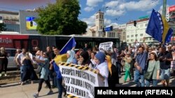 Bosnia and Herzegovina -- Protest of the citizens of Sarajevo due to general dissatisfaction with the government, July 6, 2022.